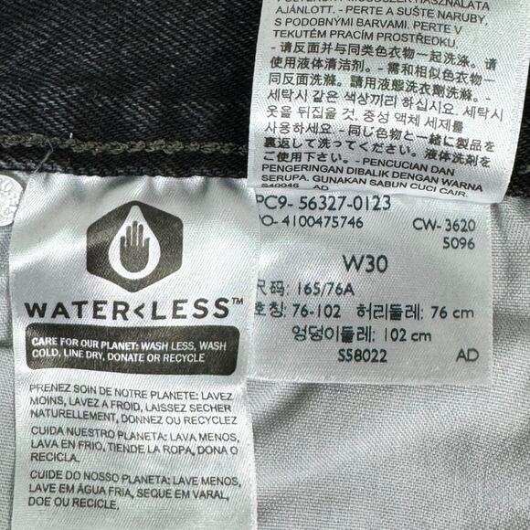 Levi's 501 High Rise Denim Shorts 30 Cut Offs Wise Up Black Wash Jean Distressed - Picture 6 of 6